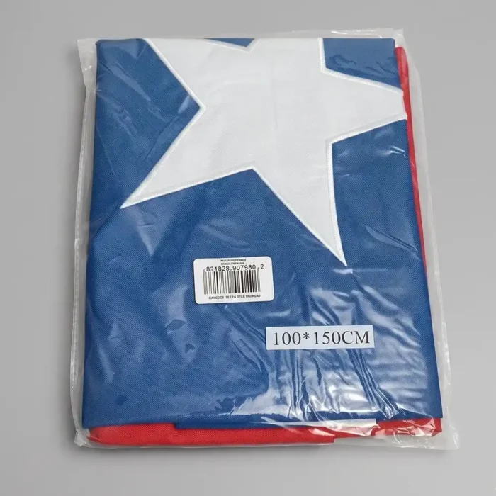 Bandera Chilena de Tela 100x150 cm con Estrella Bordada - Imagen 4